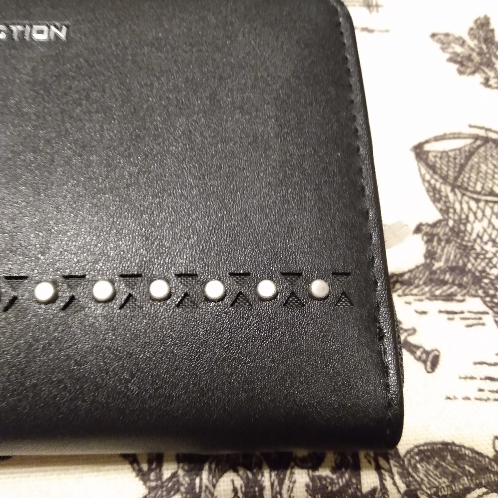 French Connection Adiana Monogram bucket shoulder bag camilla studs wall… - Picture 13 of 16